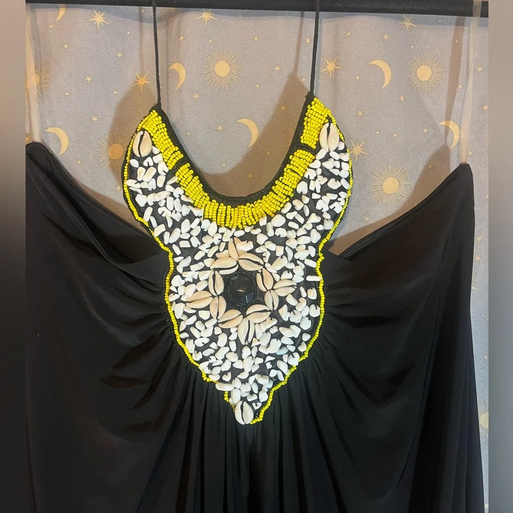 GWP!! NWT Tbags Los Angeles beaded long halter dress size small made in USA - Picture 10 of 14